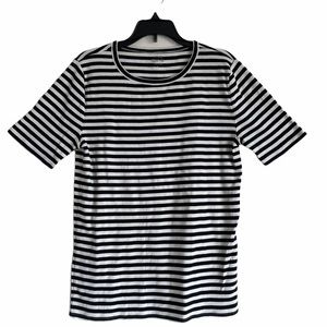 J Crew Perfect Fit T-Shirt Blue Stripe Large
